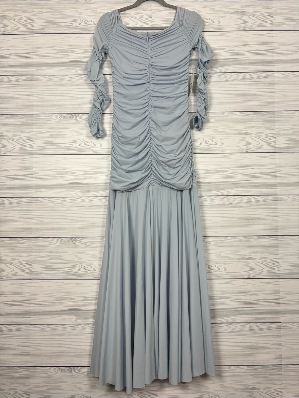 Bumpsuit maternity airbrush off the shoulder dress size large NWT Powder blue - Picture 6 of 10